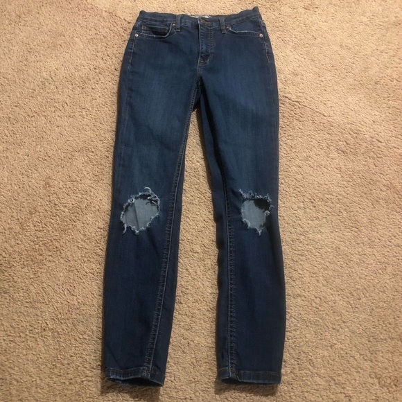 FREE PEOPLE Skinny Knee Hole Jeans Medium Wash 27 - Picture 4 of 9